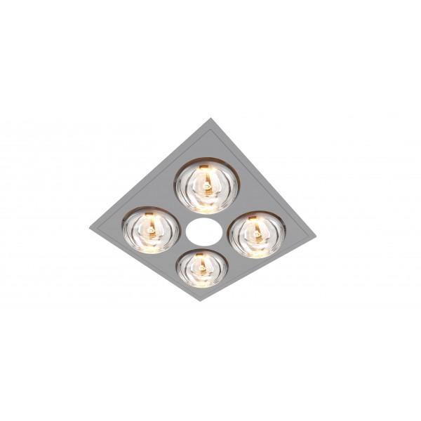 Myka 4 Bathroom Heat, Light u0026 Exhaust - Silver by Lighting Superstore