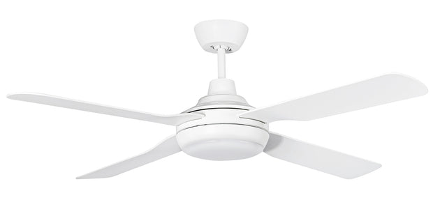 Discovery II 48 AC Ceiling Fan White Satin with LED Light