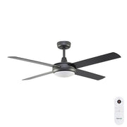 Eco Silent Deluxe 52 DC Smart Ceiling Fan Black and LED Light