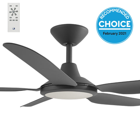 Storm DC 52 Ceiling Fan Black with LED Light