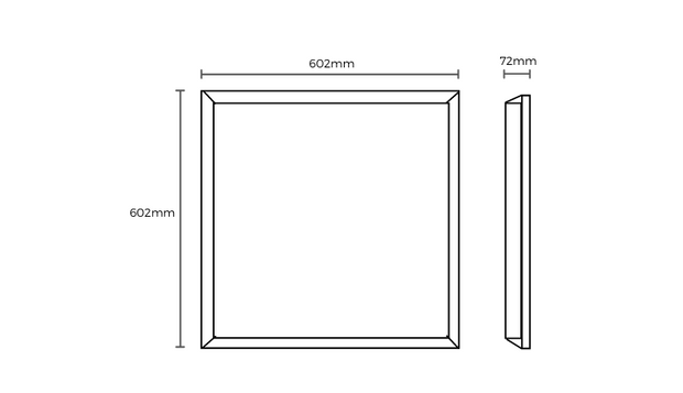 36w CCT LED Surface Mount Backlit LED Panel 600mmx600mm White