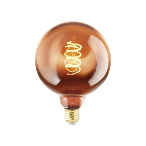 4W E27 2000K Dimmable LED G125 Copped Vaporised Spiral Globe