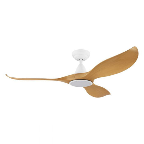 Noosa 52 DC Ceiling Fan White and Bamboo 18w LED Light