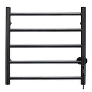 *5 Rail Heated Towel Rack Black CLEARANCE OCT 23