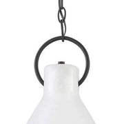 Winnie Small Pendant Light - Polished White and Distressed Black - Lighting Superstore