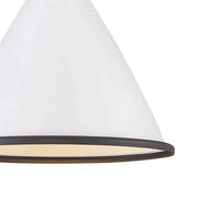 Winnie Small Pendant Light - Polished White and Distressed Black - Lighting Superstore