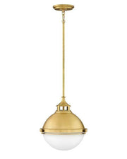 Fletcher Satin Brass with Opal Glass Orb Small 13" - Lighting Superstore