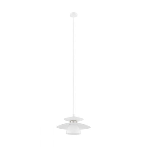 Brenda White and Satin Nickel Pendant