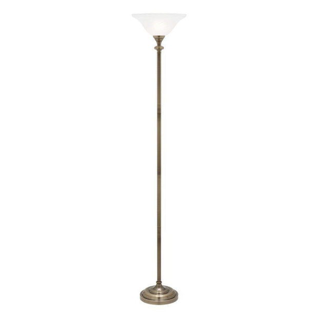 Logan Uplighter Floor Lamp Antique Brass - Lighting Superstore