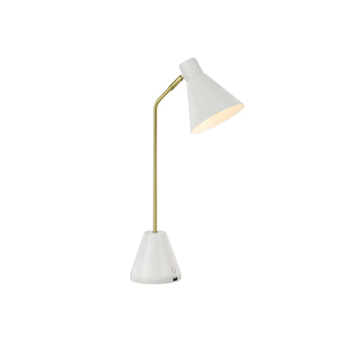 Ambia Table Lamp White with USB - Lighting Superstore