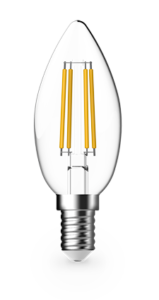 4.8w Small Edison Screw (SES) LED Warm White Dimmable Filament Candle - Lighting Superstore