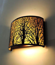 Autumn Aged Bronze Wall Light with Amber Lining - Lighting Superstore