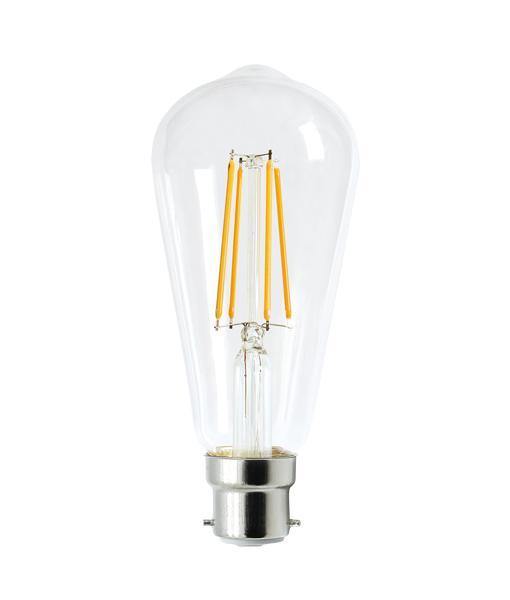 8w Bayonet (BC) Carbon Filament LED Pear Warm White - Lighting Superstore