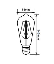 8w Edison Screw (ES) Carbon Filament LED Pear Daylight