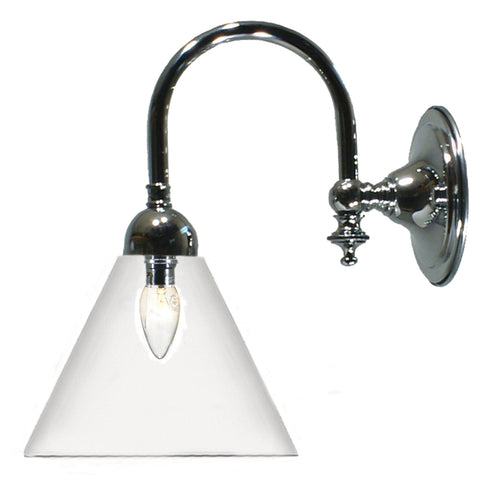 Loxton Wall Light Chrome Cone - Clear - Lighting Superstore