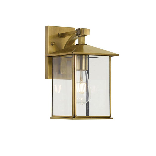 Coby Exterior Wall Light Brass Small - Lighting Superstore