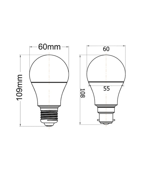 10w Edison Screw (ES) LED Globe Warm White Dimmable