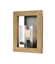 Meti Wall Light Chestnut Wood and Glass - Lighting Superstore