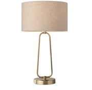 Nika Table Lamp w/ Antique Brass base and Champagne Linen shade
