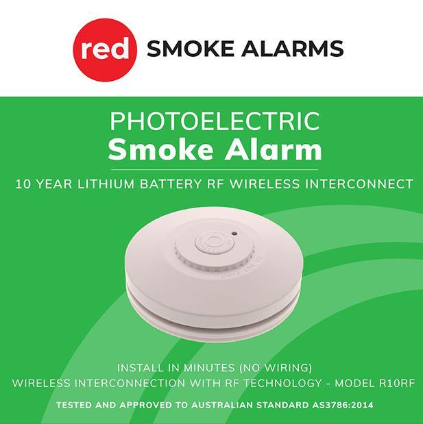 R10RF Red Photoelectric Smoke Detector Wireless - Lighting Superstore