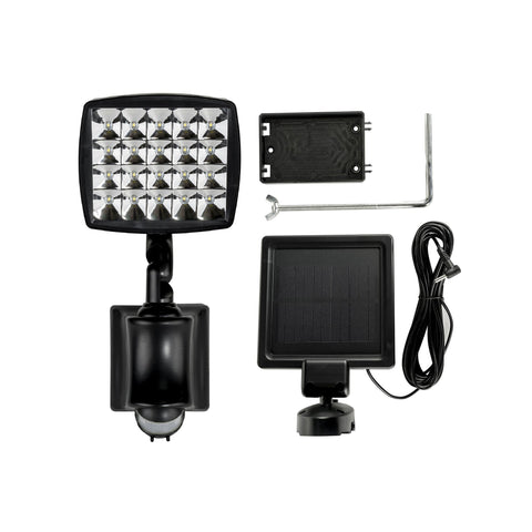 Flood Light with Motion Sensor - Black - Warm White with Remote Solar Panel