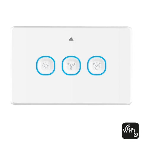Smart 1 Gang Wall Switch with Fan Controller White - Lighting Superstore