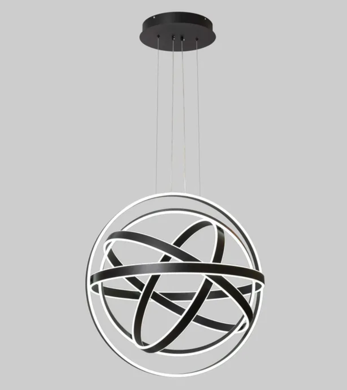 Orbital LED Pendant Black 1500mm diameter 2.5m cable 400w cool