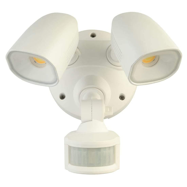 Shielder White Twin Floodlight with Sensor - Lighting Superstore