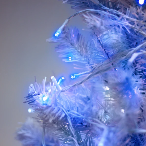 400 Sparkle LED Connectable String Light - White Cable - Blue + White Flicker