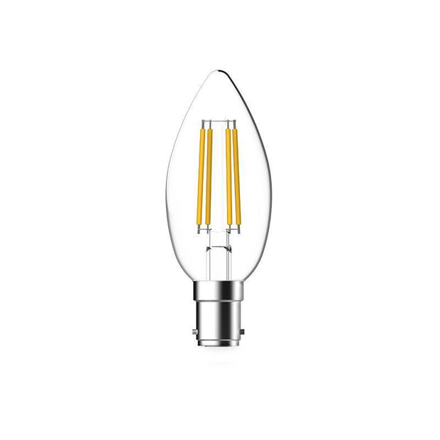 4.8w Small Bayonet (SBC) LED Warm White Dimmable Filament Candle - Lighting Superstore