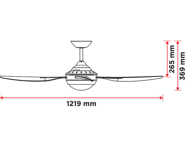 Russell 48 Ceiling Fan White 18w CCT LED
