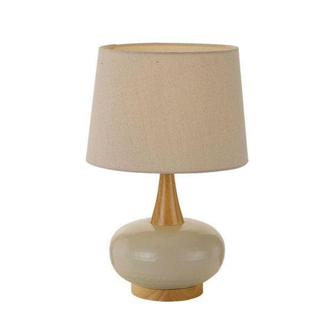 Earl Table Lamp Cream and Oak - Lighting Superstore