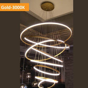 Crown LED 8 Ring Pendant Light Gold - Warm White - Lighting Superstore